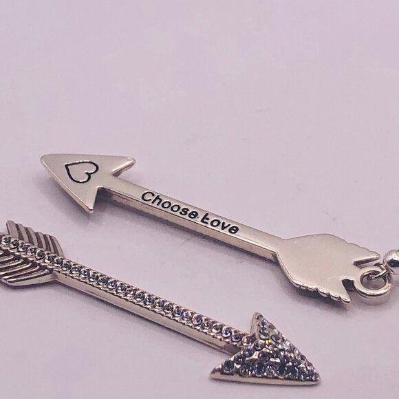 Brighton celestia arrow custom crystal earrings  Choose Love NWOT - Picture 3 of 4